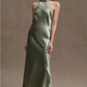 Sahin & Babi Green Satin Dress